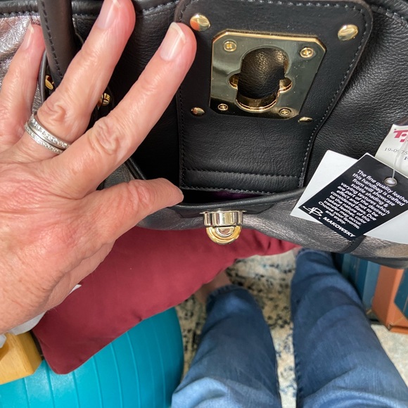 B MAKOWSKY LUXURY LEATHER CLASSICS Handbag Pewter Black New Never Used With Tags - Picture 15 of 15